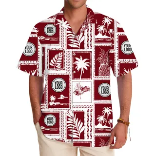 [12 Colors] Tropical Custom Hawaiian Shirt with Business Logo