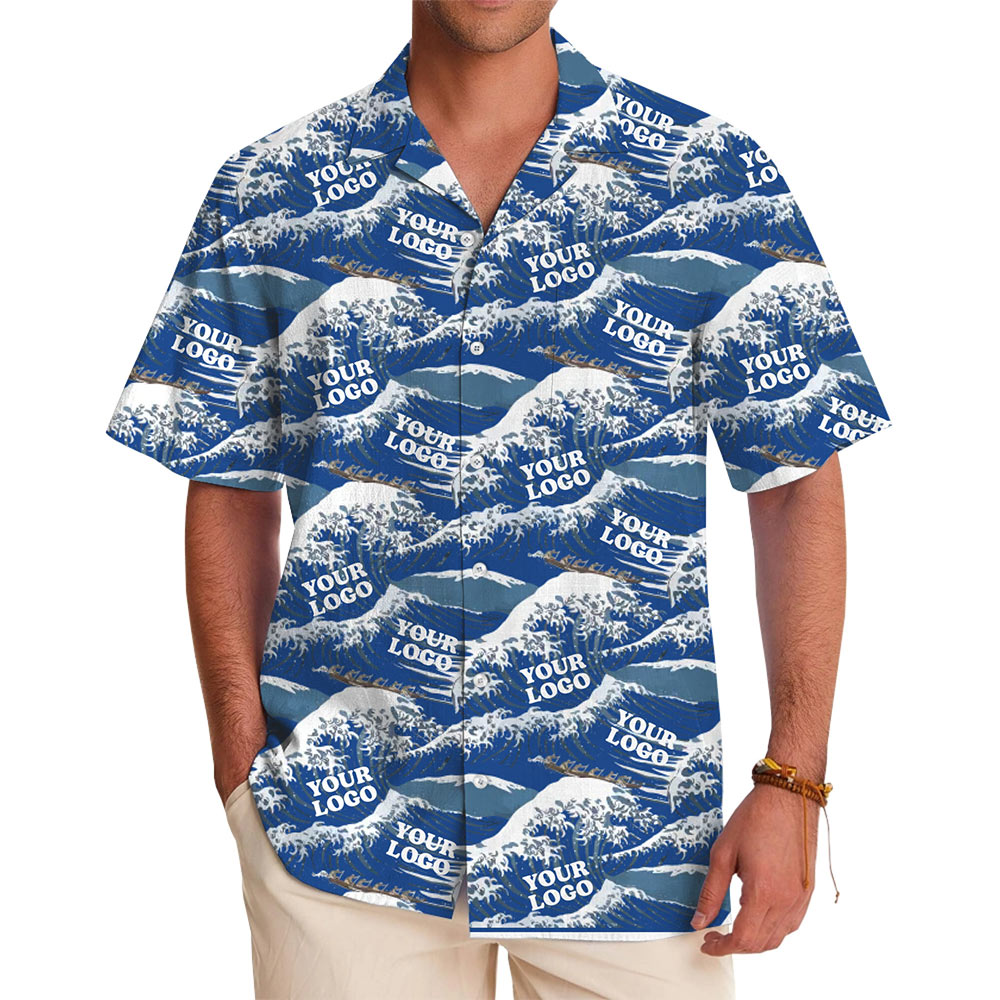 Great Wave Hawaiian Shirt Custom With Your Logo - variant image 1