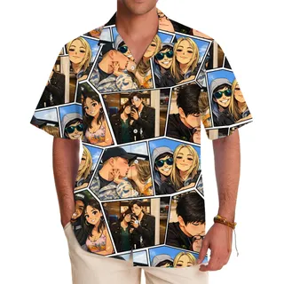 Custom Photo Collage Hawaiian Shirt With Live Preview