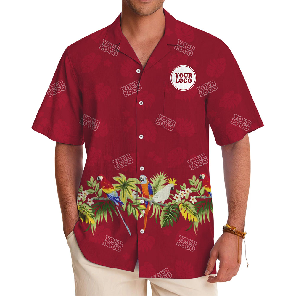 Palm And Parrot Signature Custom Logo Hawaiian Shirt - variant image 1