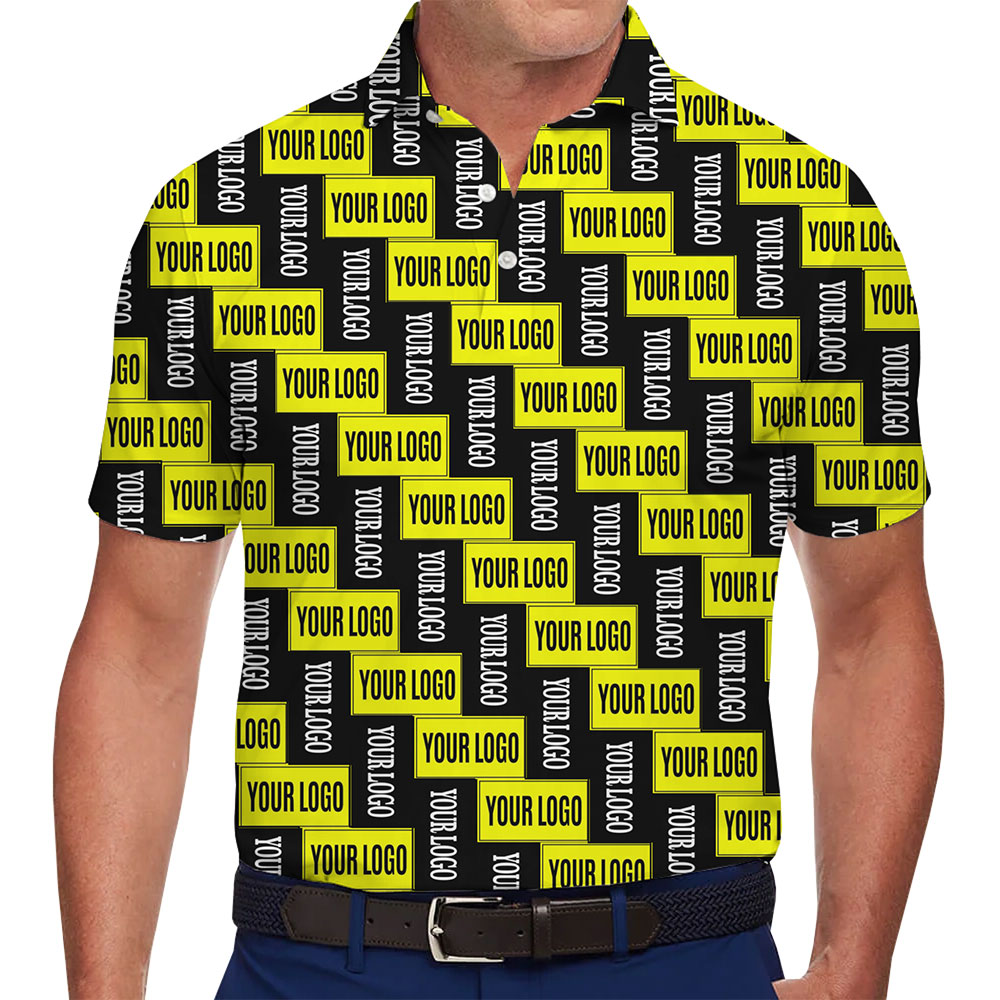 Custom All-Over Logo Repeat Polo Shirt with Instant Preview - variant image 1