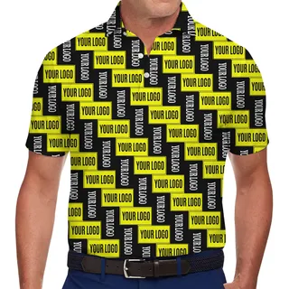 Custom All-Over Logo Repeat Polo Shirt with Instant Preview