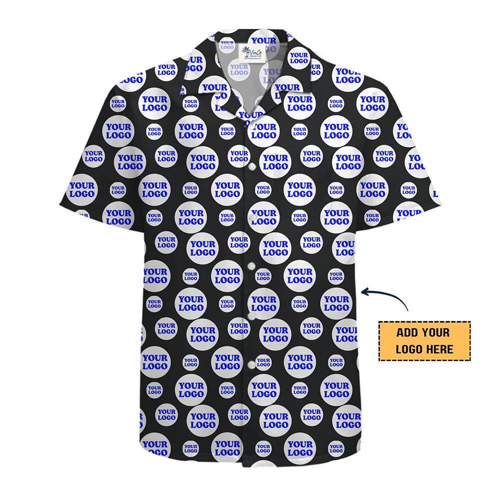 Custom Scattered Logo Hawaiian Shirt Instant Preview