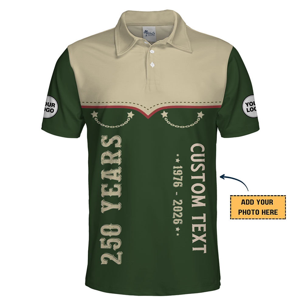 Unique 250-Year Celebration Polo Shirt for Businesses and Teams