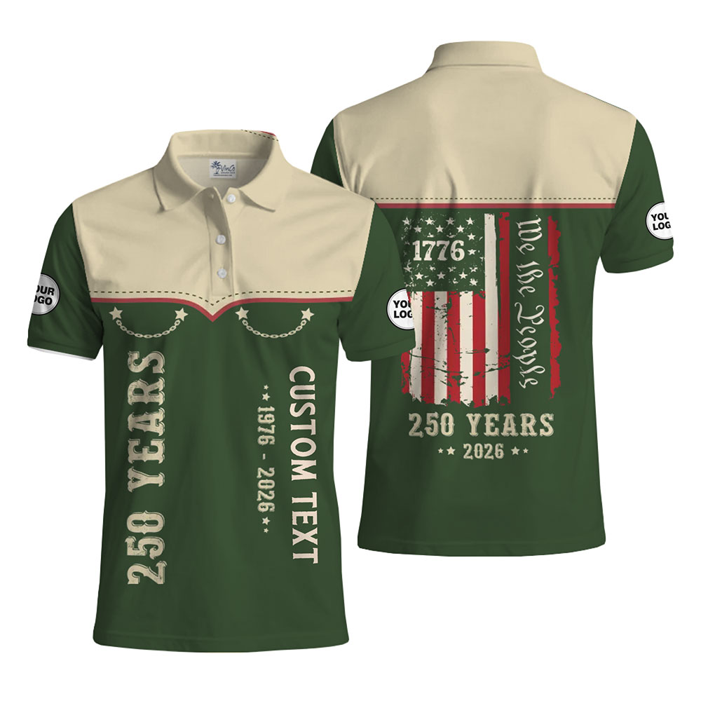 Unique 250-Year Celebration Polo Shirt for Businesses and Teams