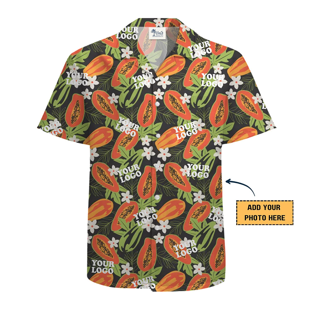 Custom Hawaiian Shirts with Papaya Design and No Minimum Orders