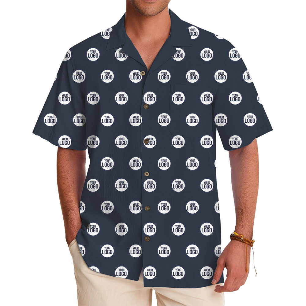 Custom Front And Back Hawaiian Shirt With 2 Logos