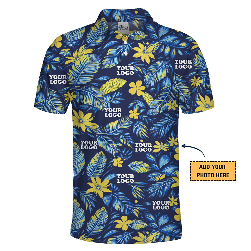 Custom Colorful Flower Polo Shirt With Logo Live Preview