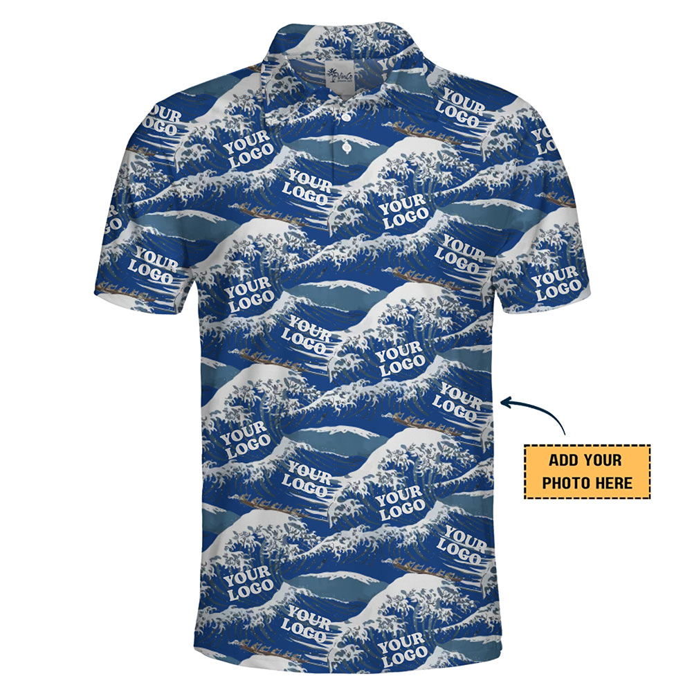 Great Wave Polo Shirt Custom Your Logo