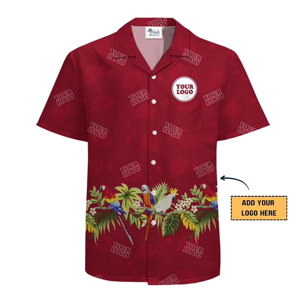 Palm And Parrot Signature Custom Logo Hawaiian Shirt