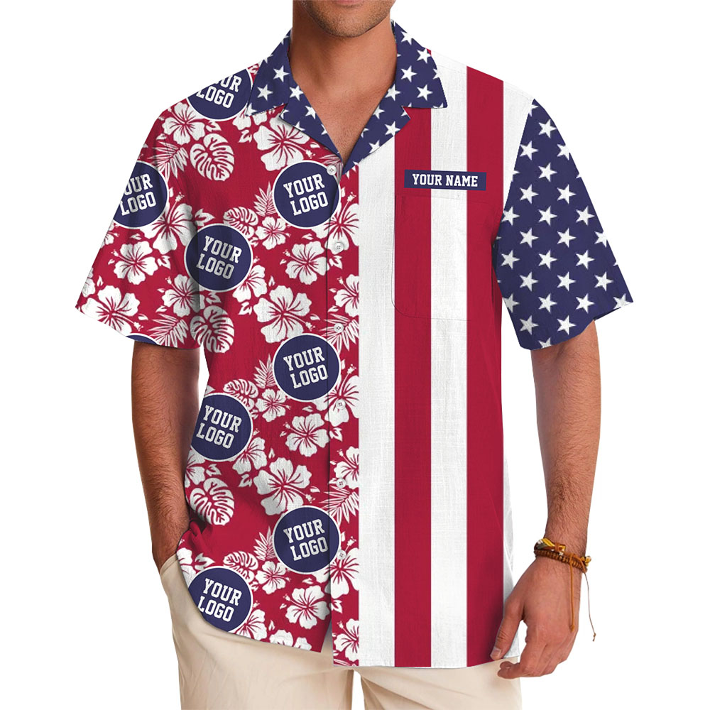 USA Pride Personalized Logo Hawaiian Shirt With Preview - variant image 1