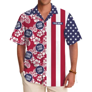 USA Pride Personalized Logo Hawaiian Shirt With Preview