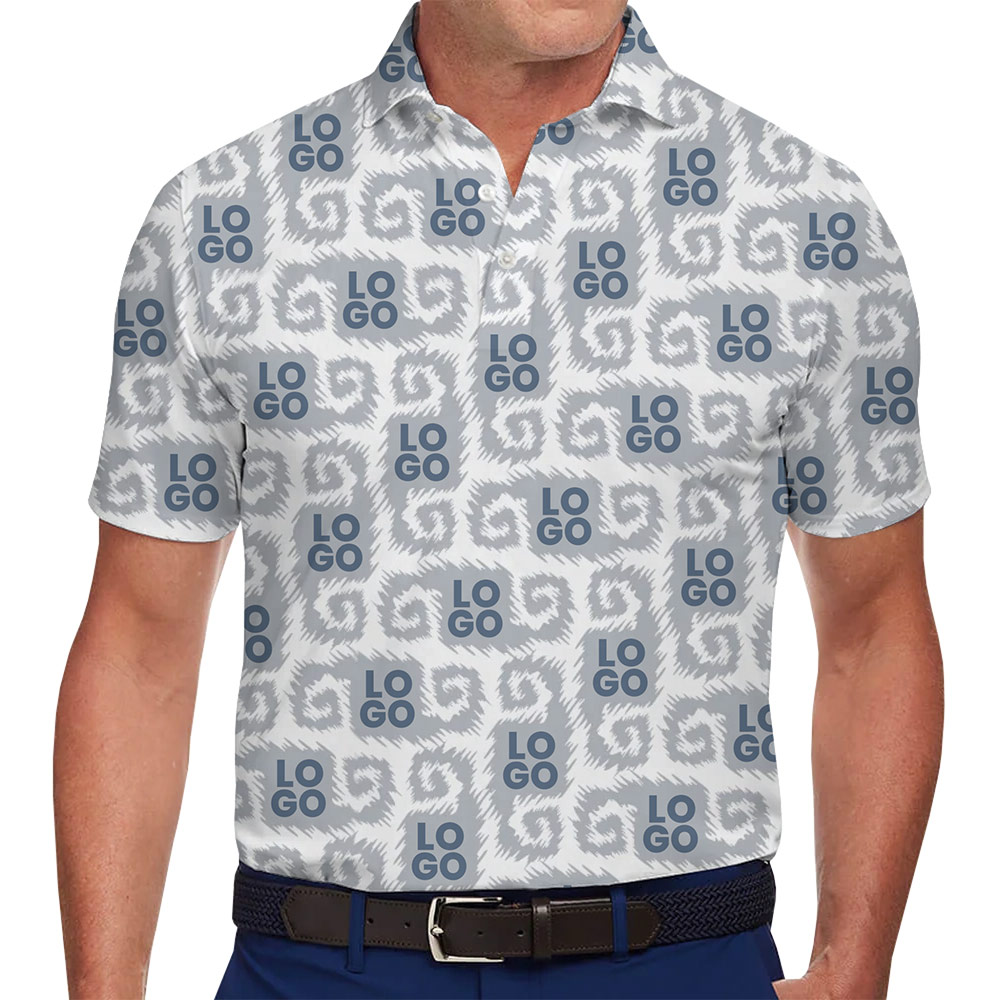 Chic Slate Ikat Polo Shirt With Your Company Logo - variant image 1