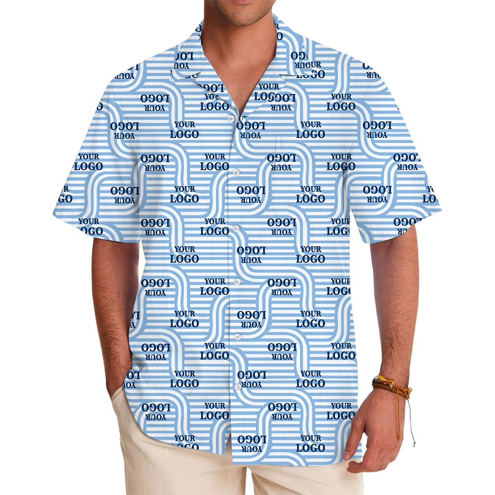 Custom Logo Hawaiian Shirt with Coastal Current Design - variant image 1