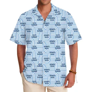 Custom Logo Hawaiian Shirt with Coastal Current Design