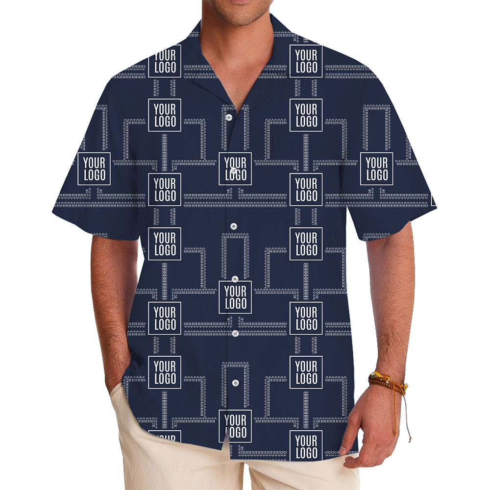 Custom Logo Hawaiian Shirt with Circuit Pattern - variant image 1