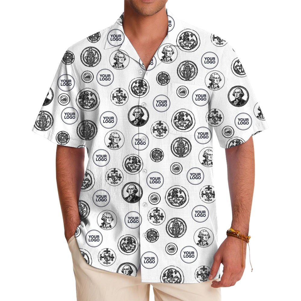 [Live Preview] American Coin Custom Logo Hawaiian Shirt - variant image 1