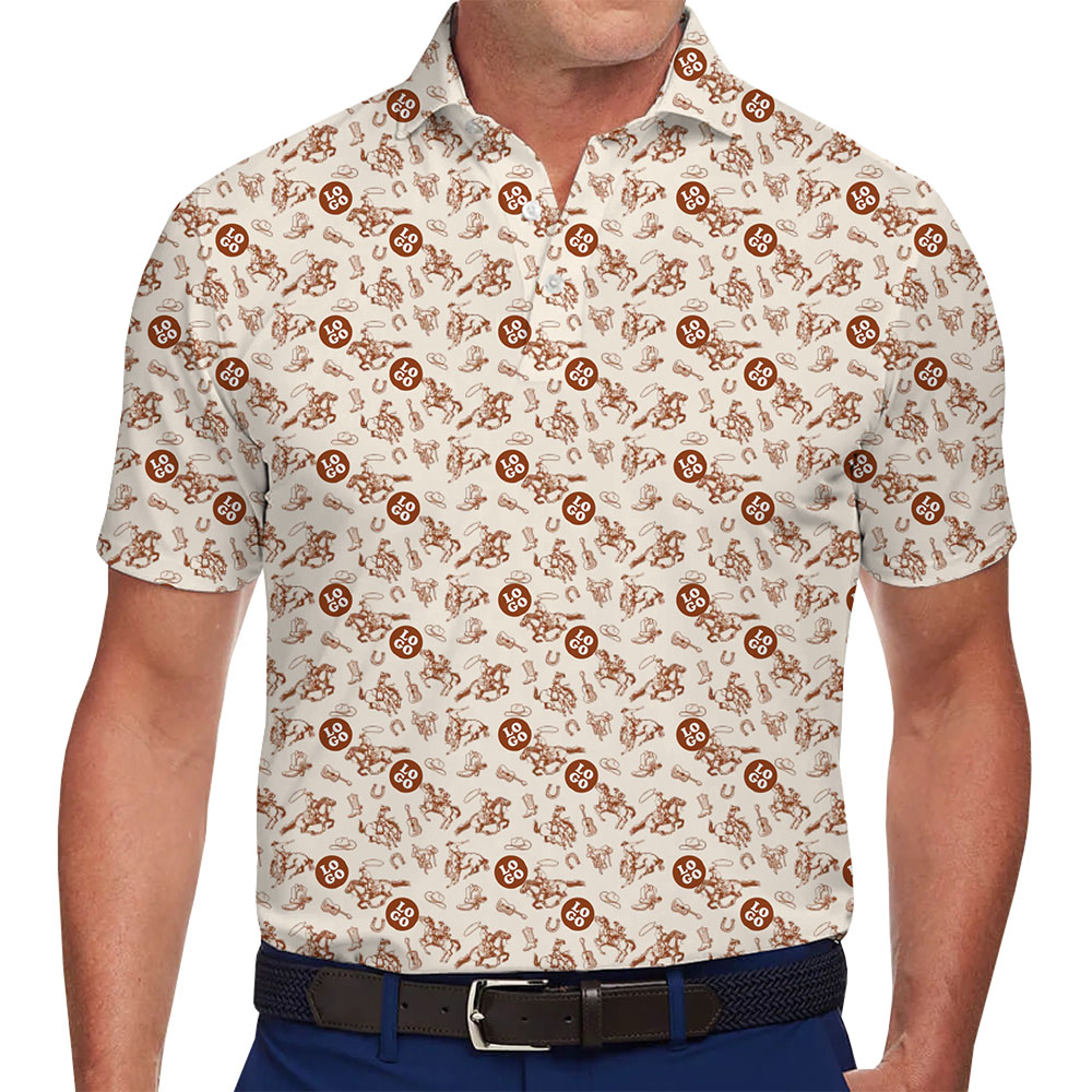Classic Cowboy Crest Golf Polo Shirt With Custom Logo - variant image 1