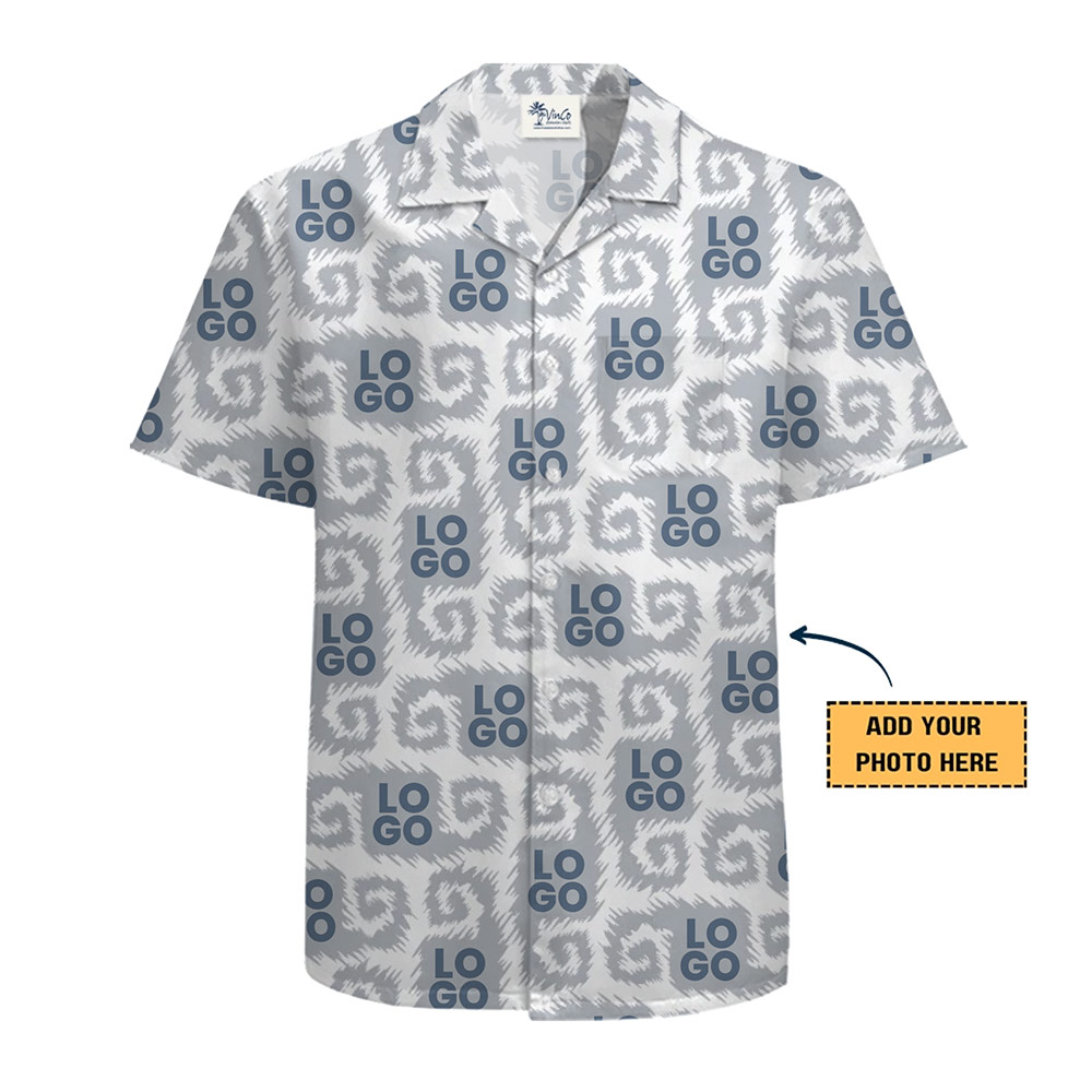 Chic Slate Ikat Hawaiian Shirt With Your Logo