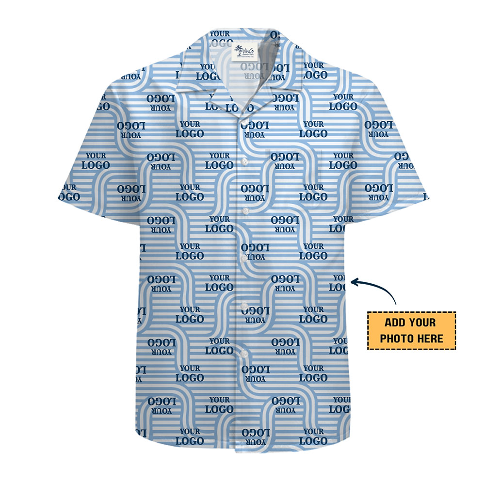 Custom Logo Hawaiian Shirt with Coastal Current Design
