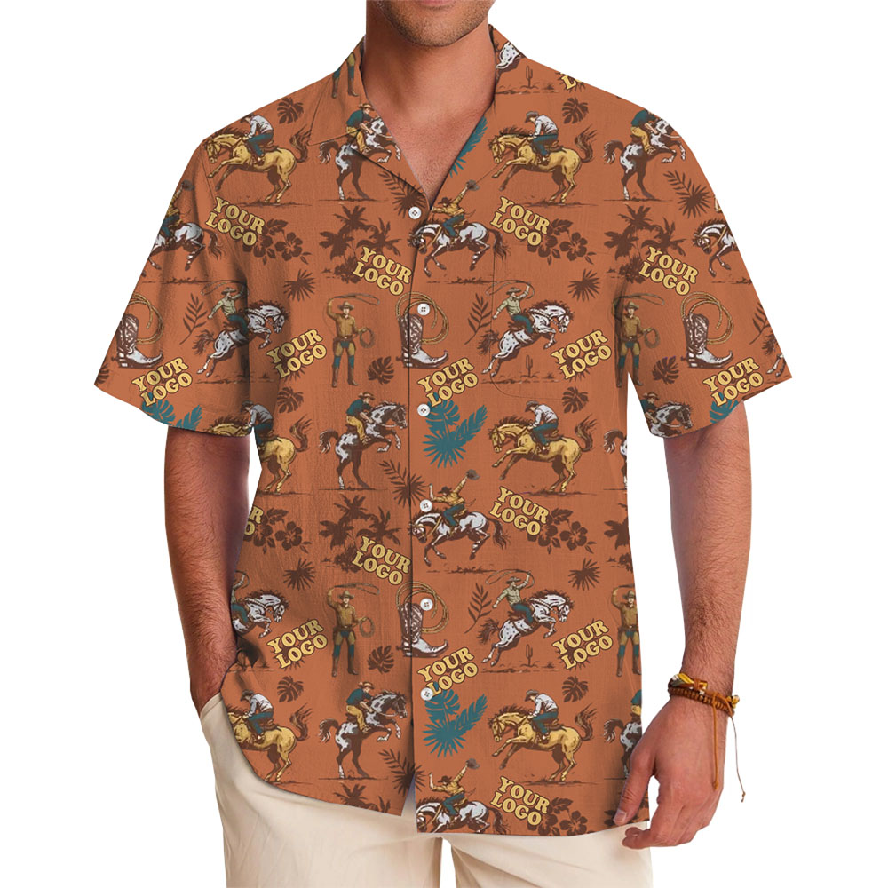 Wild Western Custom Logo Hawaiian Shirt With Preview - variant image 1
