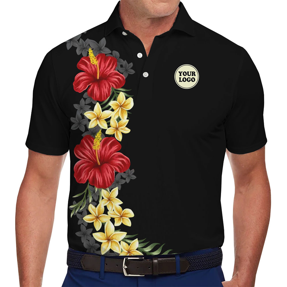 Design Your Own Floral Polo Shirt With Logo - variant image 1