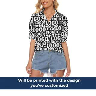 Add Your Design To Women's Hawaiian Crop Shirt