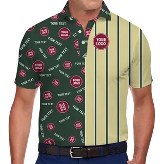Custom Striped Polo Shirt With Logo And Text