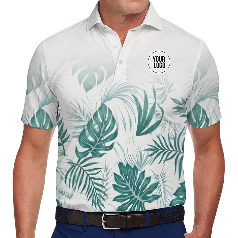 Stylish Tropical Inspired Polo Shirt With Customized Logo - variant image 1