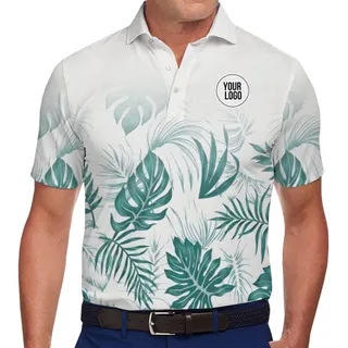 Stylish Tropical Inspired Polo Shirt With Customized Logo
