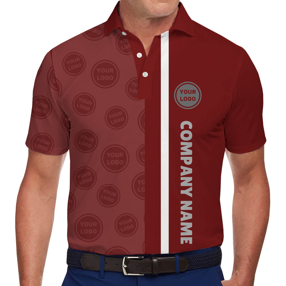 Custom Logo Vertical Stripe Polo Shirt - variant image 1