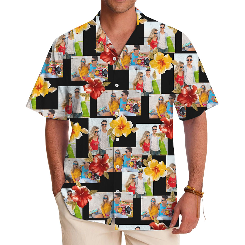 Vintage Custom Up To 5 Photo Button Up Shirt With Preview - variant image 1