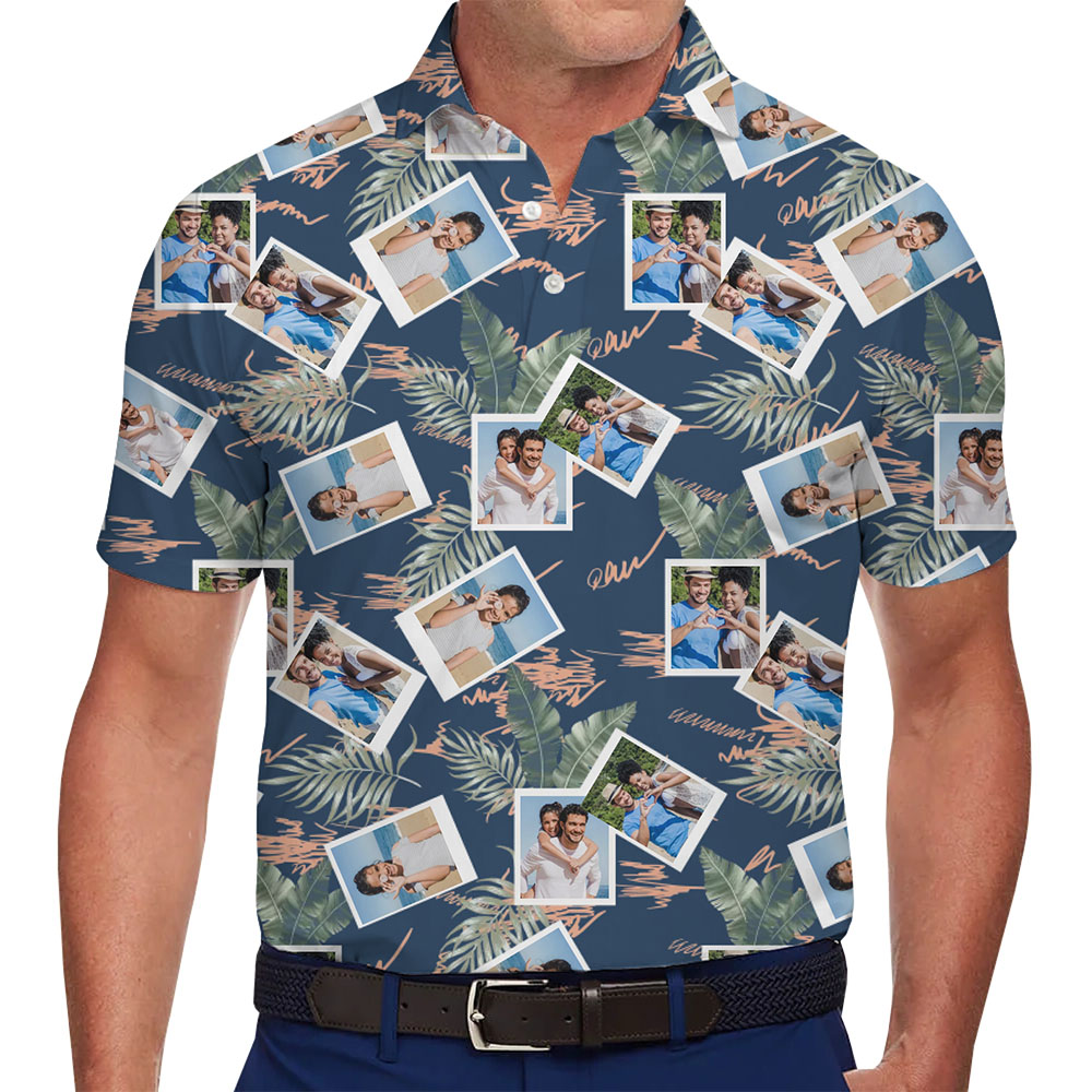 Customize Photo Collage Polo Shirt with Tropical Charm - variant image 1