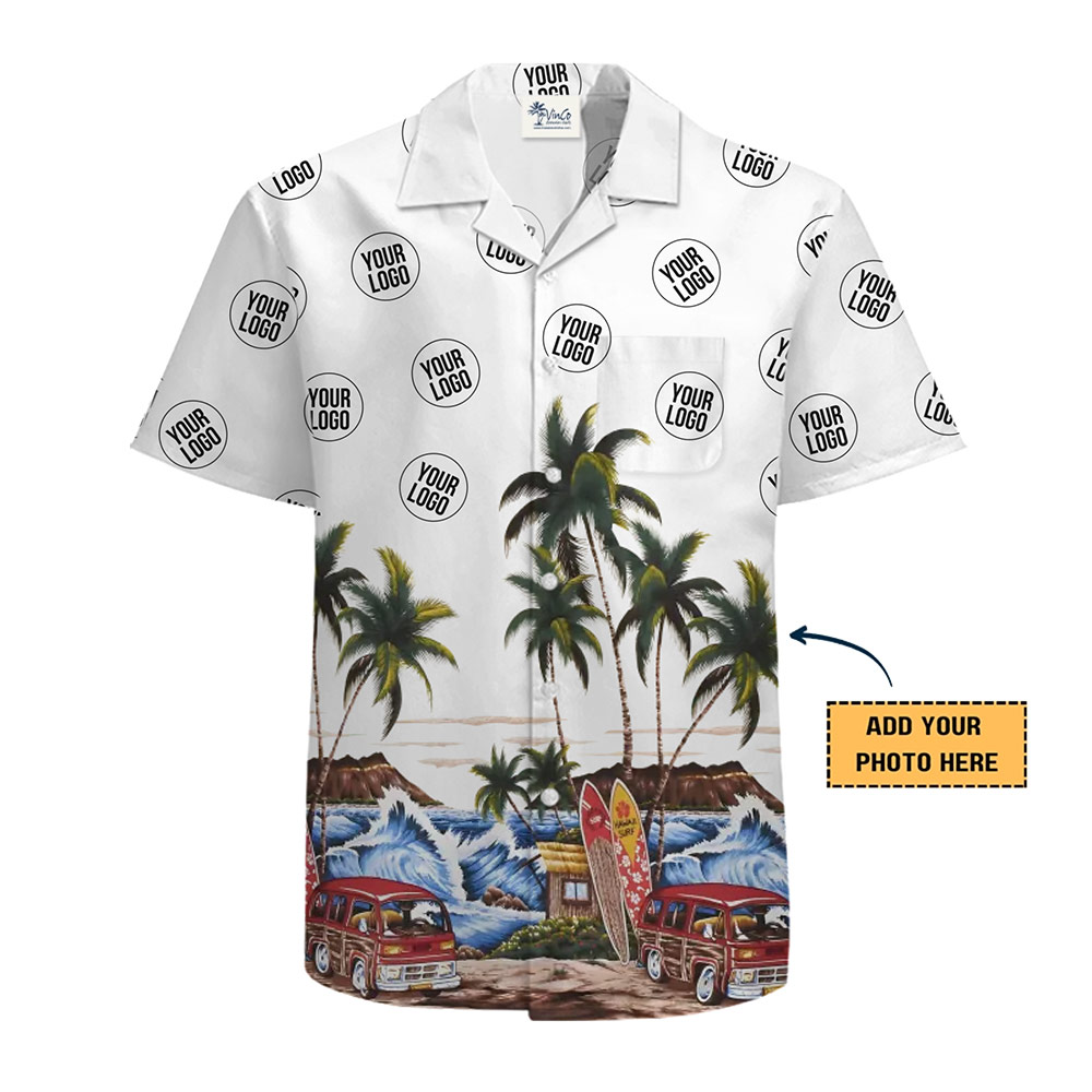 Custom Company Logo Tropical Beach Shirt