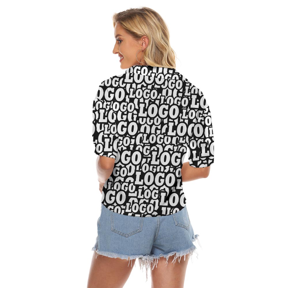 Add Your Design To Women's Hawaiian Crop Shirt