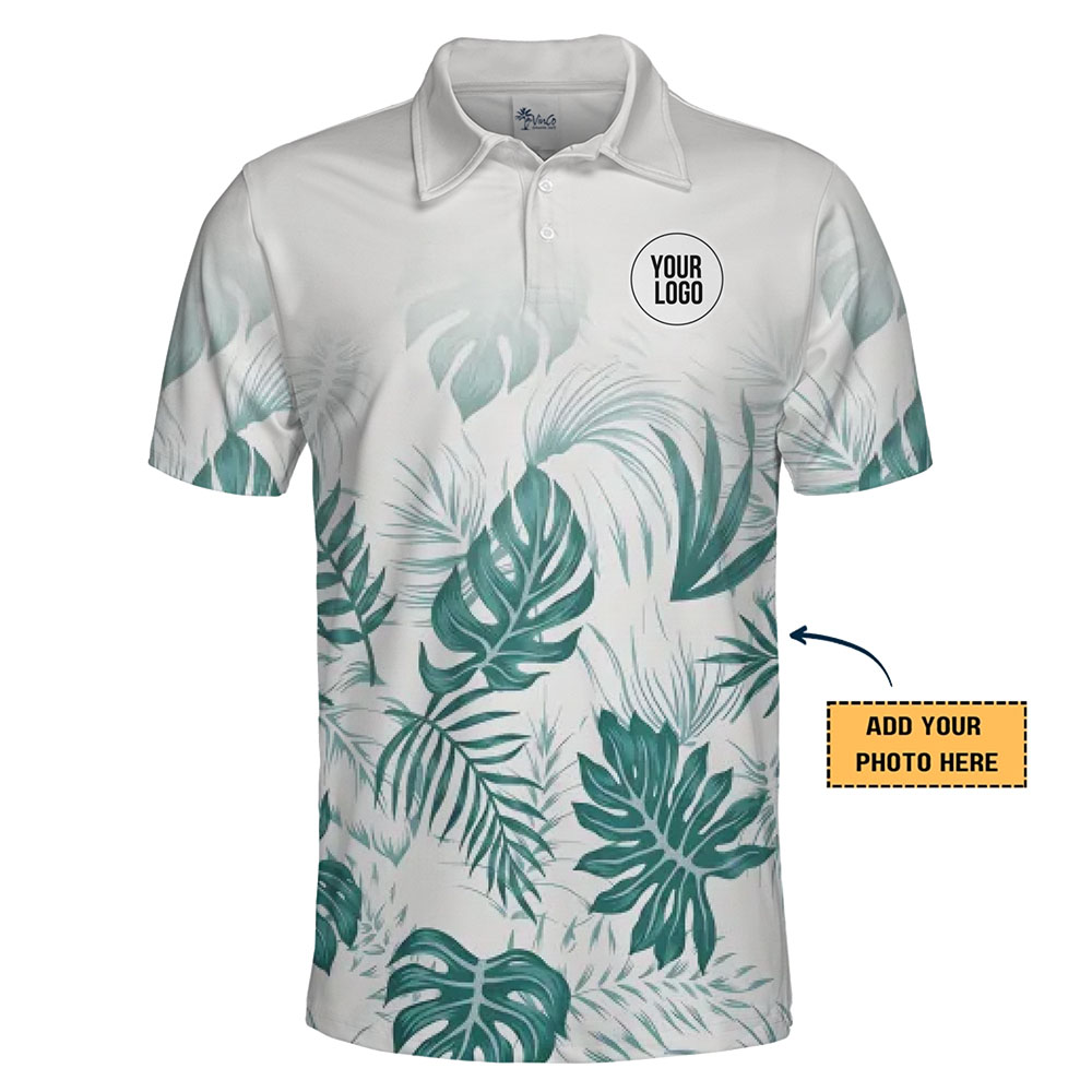 Stylish Tropical Inspired Polo Shirt With Customized Logo