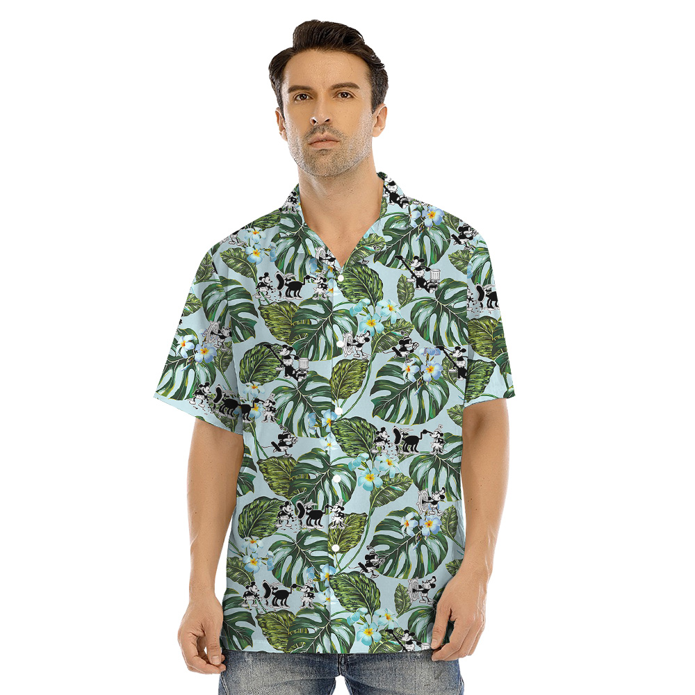 Tropical Floral Mickey Steamboat Willie Matching Family Hawaiian Outfits