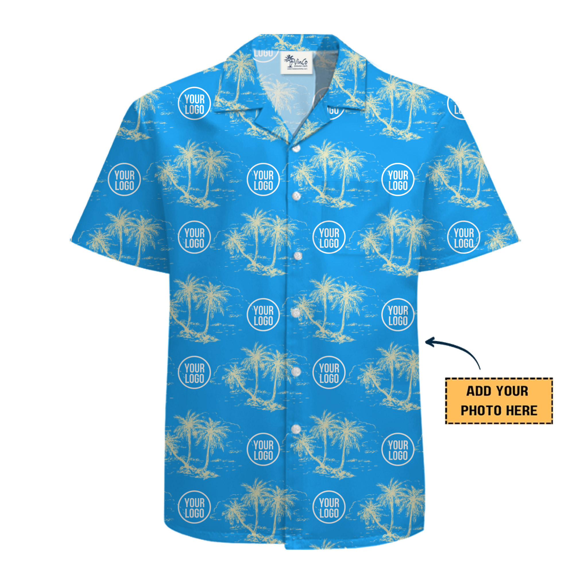 Tropical Palm Hawaiian Shirt Custom Logo
