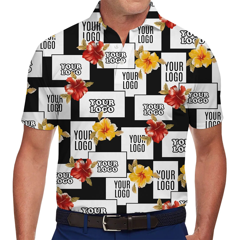 Custom Corporate Polo Shirts With Floral And Logo Print - variant image 1