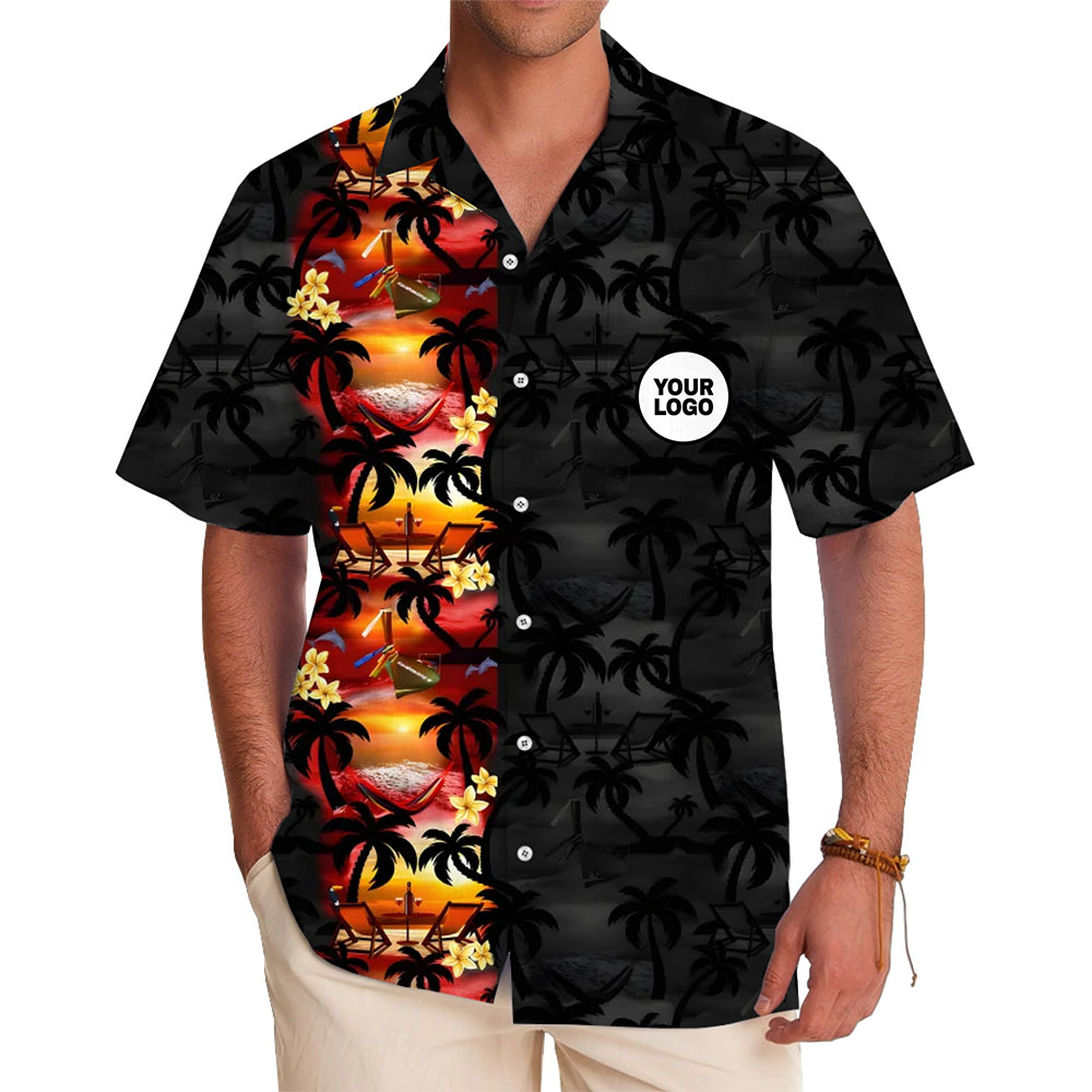 Custom Sunset Vibe Hawaiian Shirt with Your Logo - variant image 1