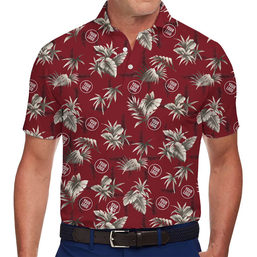 Premium Red Hawaiian Polo Shirt for Branding and Events - variant image 1