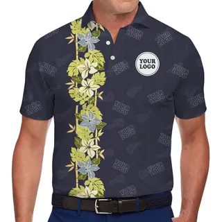 Floral Blossom Custom Polo Shirt With Logo And Preview