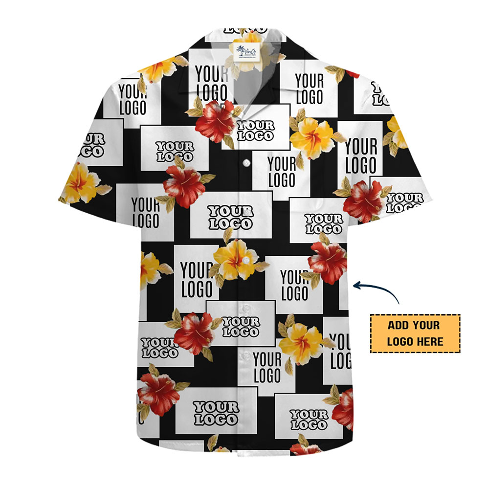 Vintage Hibiscus Button Up Shirt With Logo No minimum