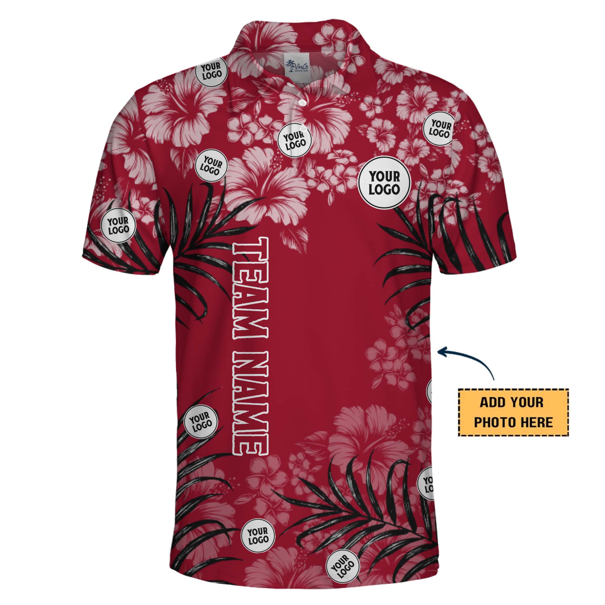 Personalized Red Polo Shirts With Team Name And Logo