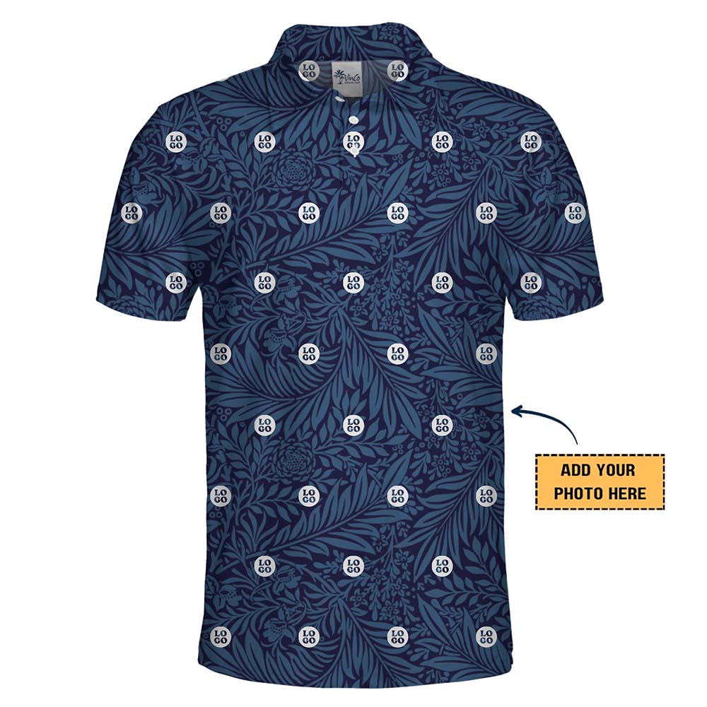 Dark Blue Polo Shirt With Custom Logo No Minimum