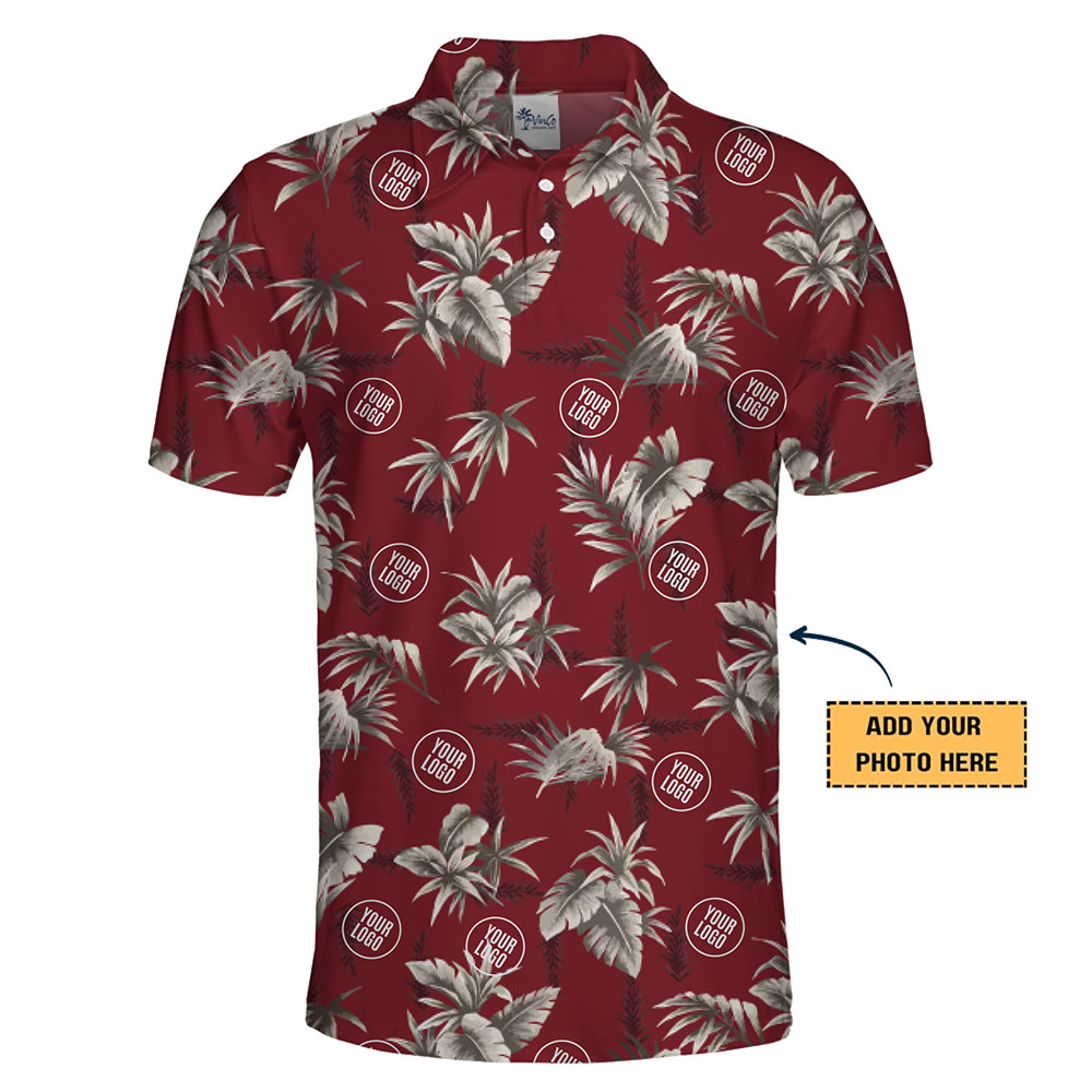 Premium Red Hawaiian Polo Shirt for Branding and Events