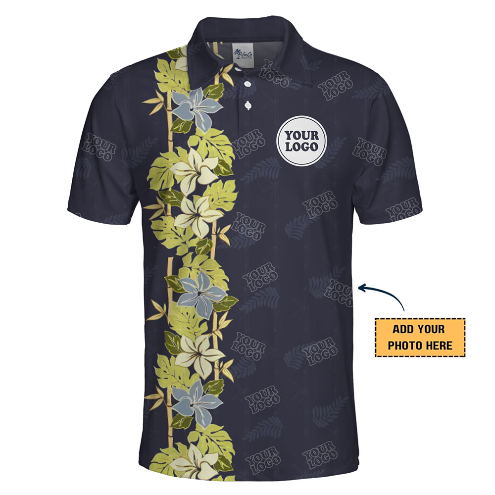Floral Blossom Custom Polo Shirt With Logo And Preview