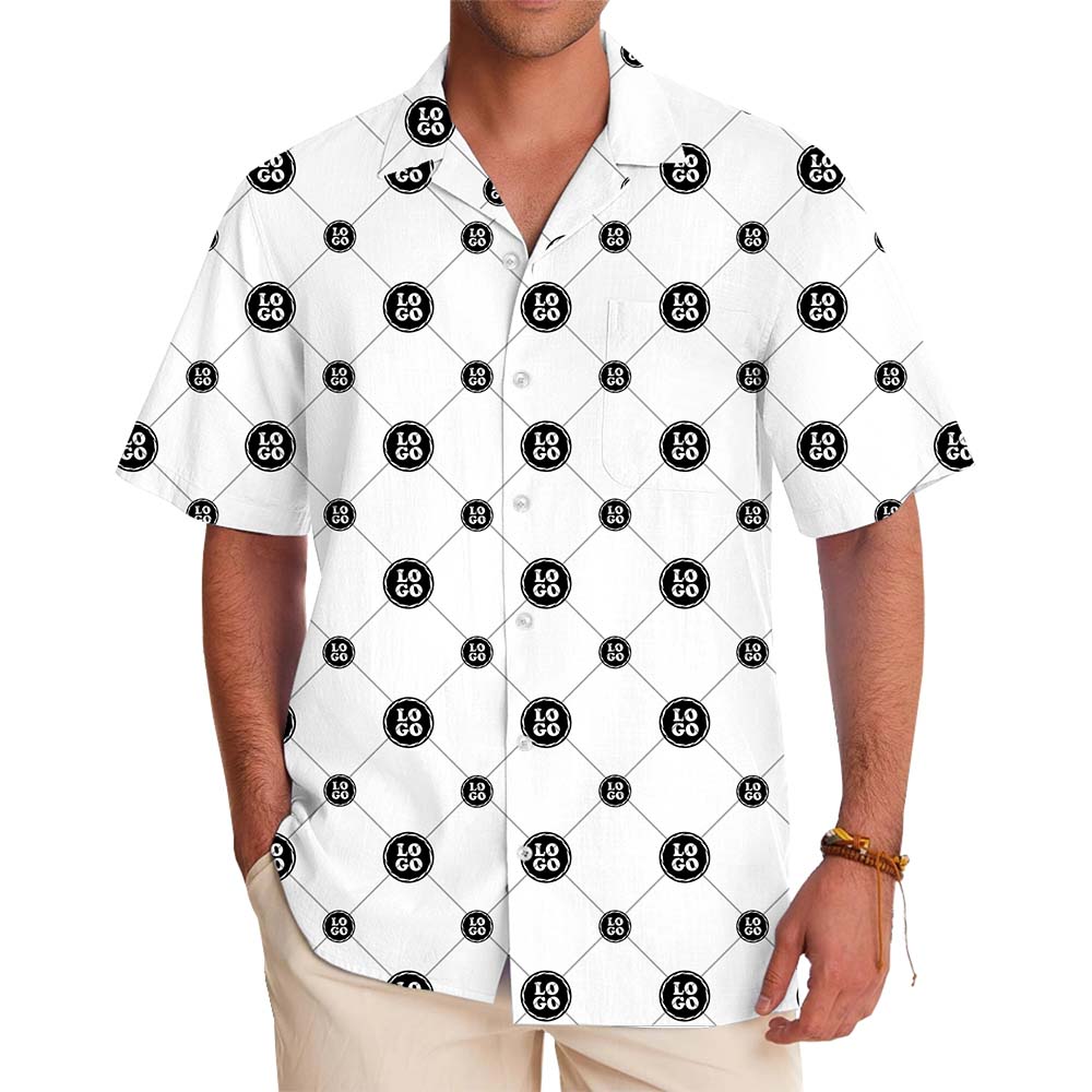 White Custom Button Down Work Shirts With Logo And Live Preview - variant image 1