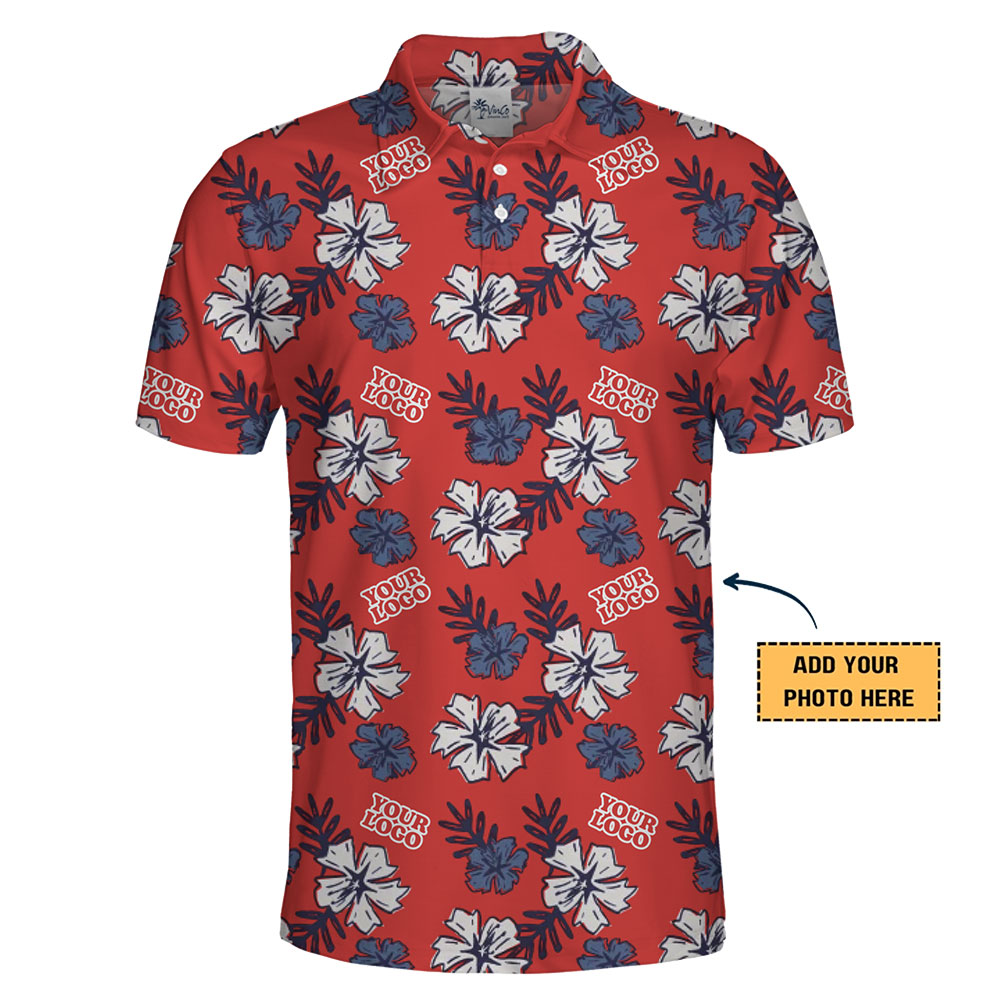 Customizable Floral Polo Shirt for Businesses and Casual Wear - variant image 1