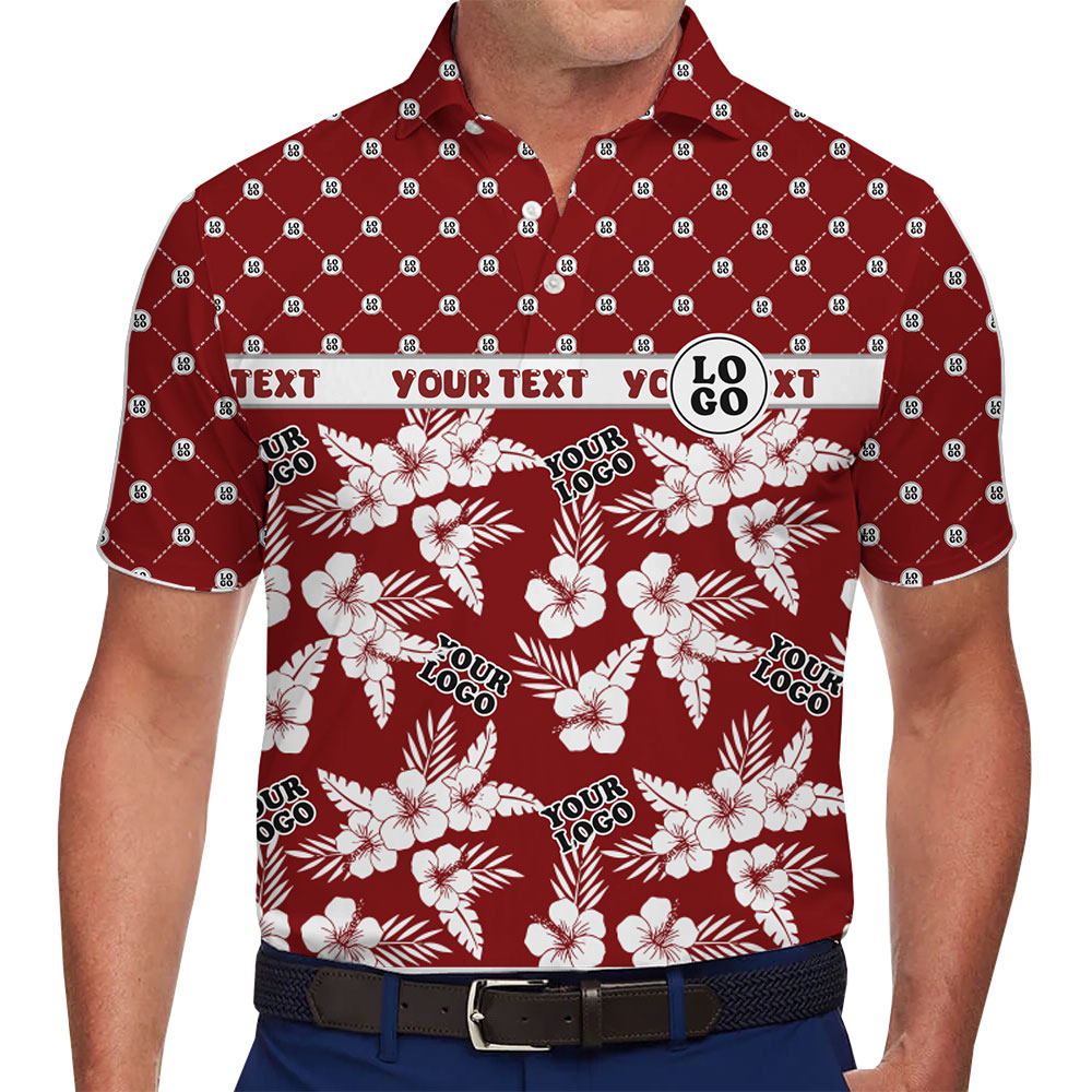 Logo Printed Hawaiian Style Polo Shirt for Business or Events - variant image 1